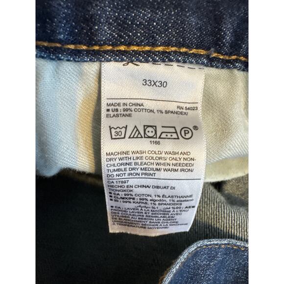 Old Navy Men's Size 33x30 Straight Leg Dark Wash Blue Jeans - Picture 8 of 8